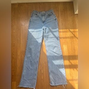 Pull & Bear High Rise Baggy Jeans Blue